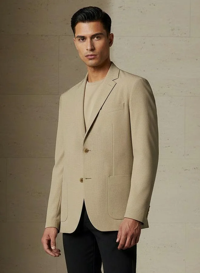 Iconic Iconic Men Slim Fit Notch Lapel Blazer